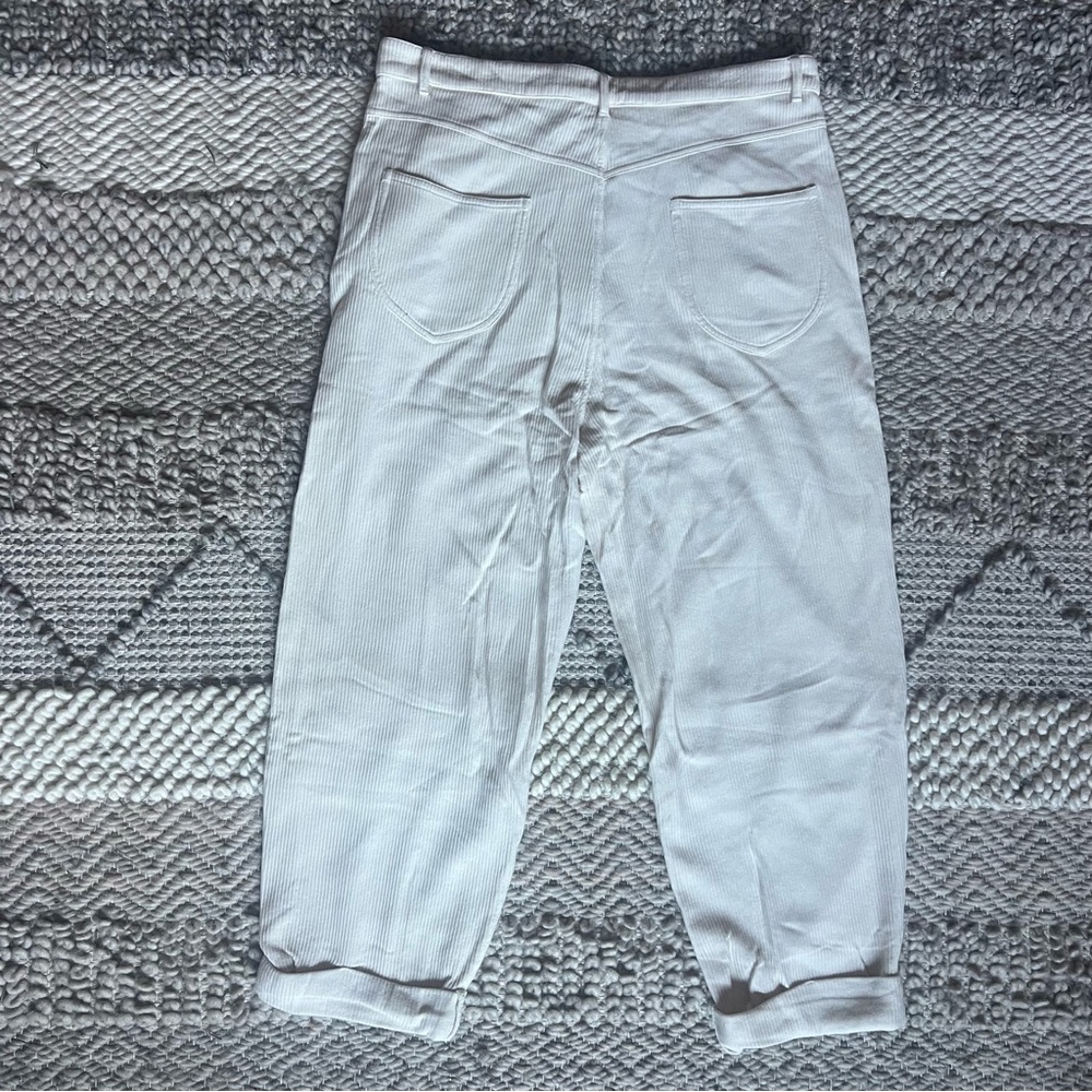 High Rise Una Pluma Cream Corduroy Pants - S, L, & XL - Picture 3 of 5